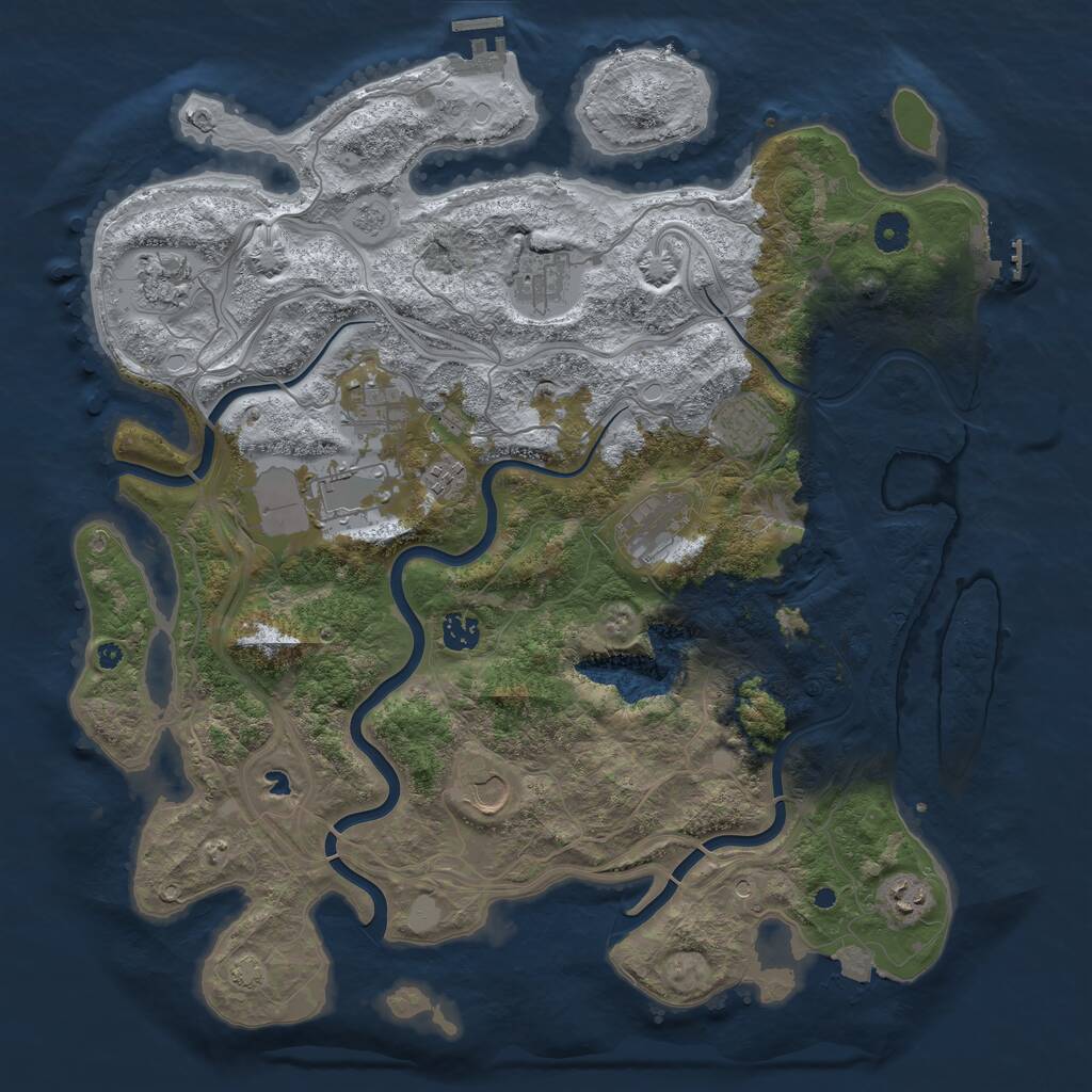 Rust Map: Procedural Map, Size: 4250, Seed: 2099018437, 16 Monuments