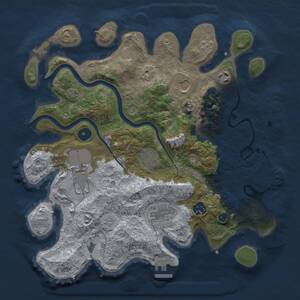 Thumbnail Rust Map: Procedural Map, Size: 3500, Seed: 877205236, 13 Monuments