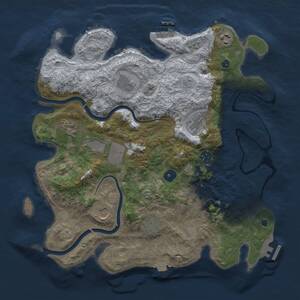 Thumbnail Rust Map: Procedural Map, Size: 3750, Seed: 1200423757, 16 Monuments