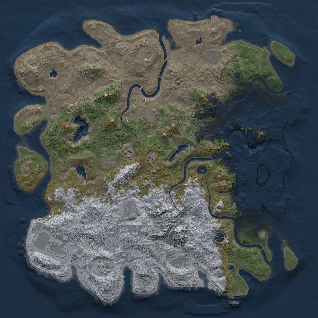 Rust Map: Procedural Map, Size: 5000, Seed: 151184424, 17 Monuments