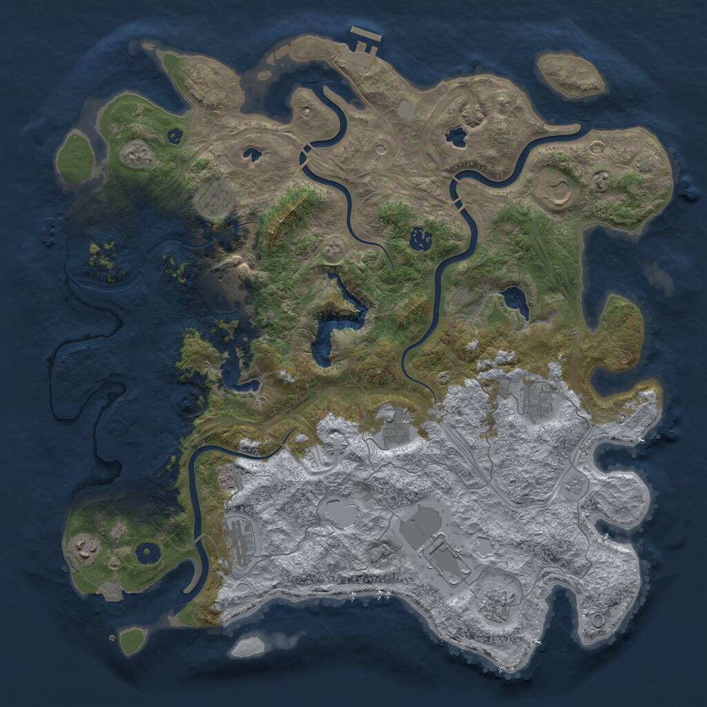 Rust Map: Procedural Map, Size: 4500, Seed: 1769487538, 17 Monuments