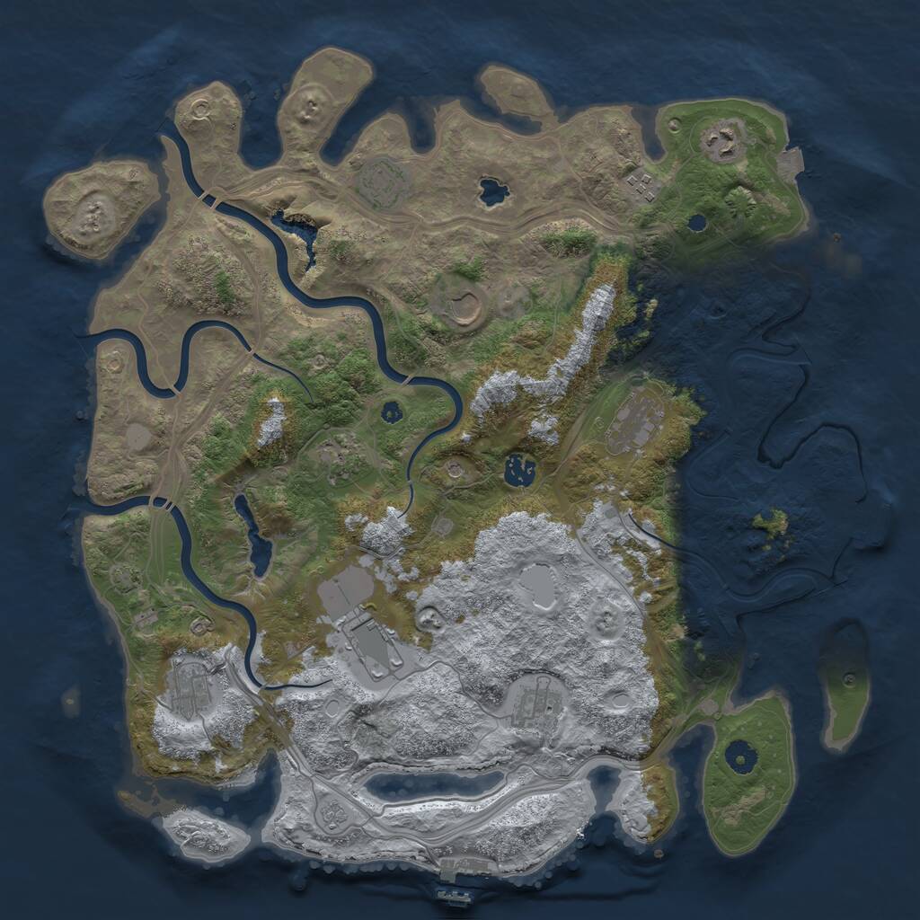 Rust Map: Procedural Map, Size: 4250, Seed: 1702385592, 16 Monuments