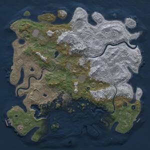 Thumbnail Rust Map: Procedural Map, Size: 5000, Seed: 2123472251, 16 Monuments