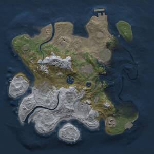 Thumbnail Rust Map: Procedural Map, Size: 3000, Seed: 831292455, 12 Monuments
