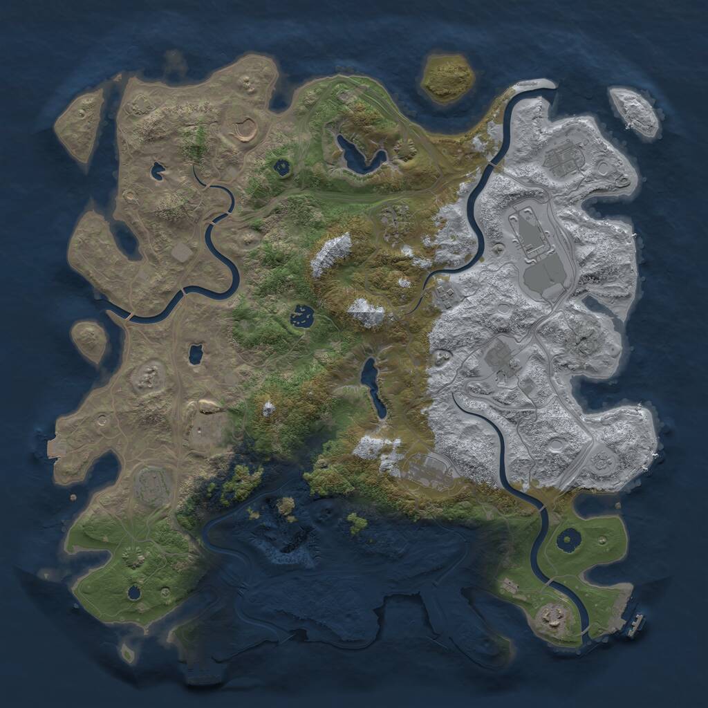 Rust Map: Procedural Map, Size: 4500, Seed: 556356326, 17 Monuments