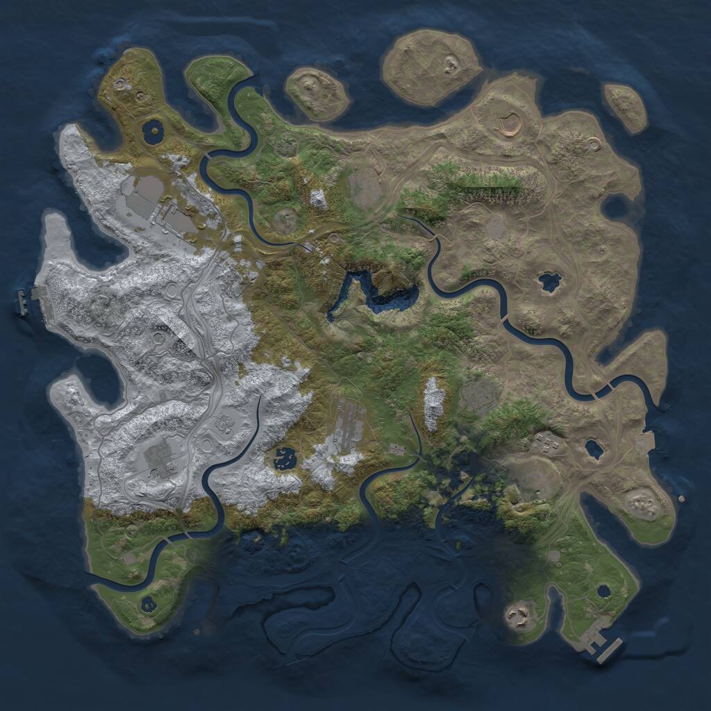 Rust Map: Procedural Map, Size: 4500, Seed: 56191351, 17 Monuments