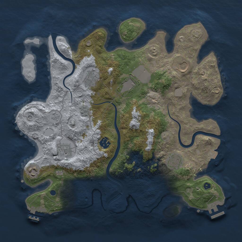 Rust Map: Procedural Map, Size: 3500, Seed: 5345634, 14 Monuments