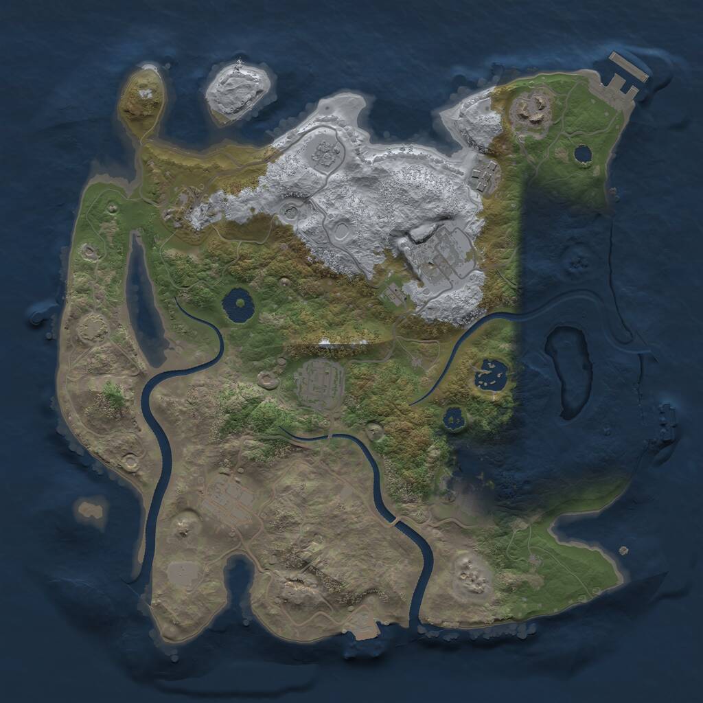 Rust Map: Procedural Map, Size: 3250, Seed: 2431580, 14 Monuments
