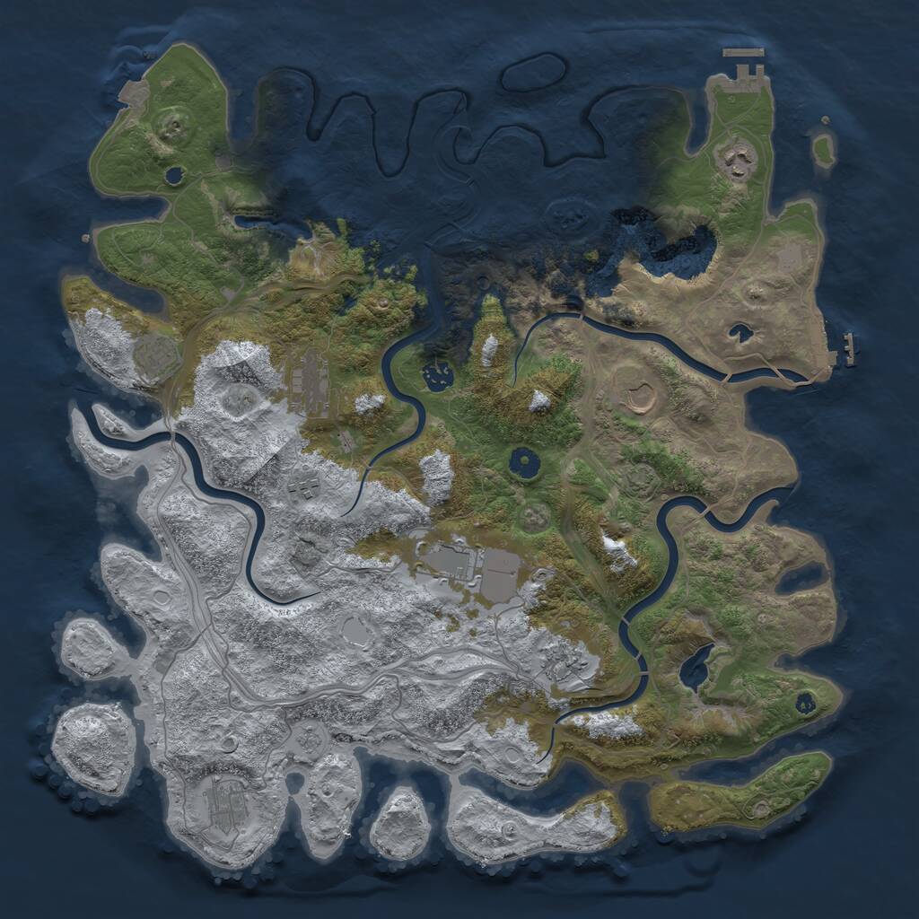 Rust Map: Procedural Map, Size: 4500, Seed: 319949266, 15 Monuments