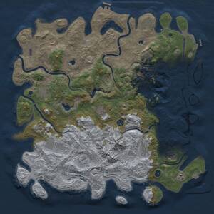 Thumbnail Rust Map: Procedural Map, Size: 5000, Seed: 1754540165, 17 Monuments