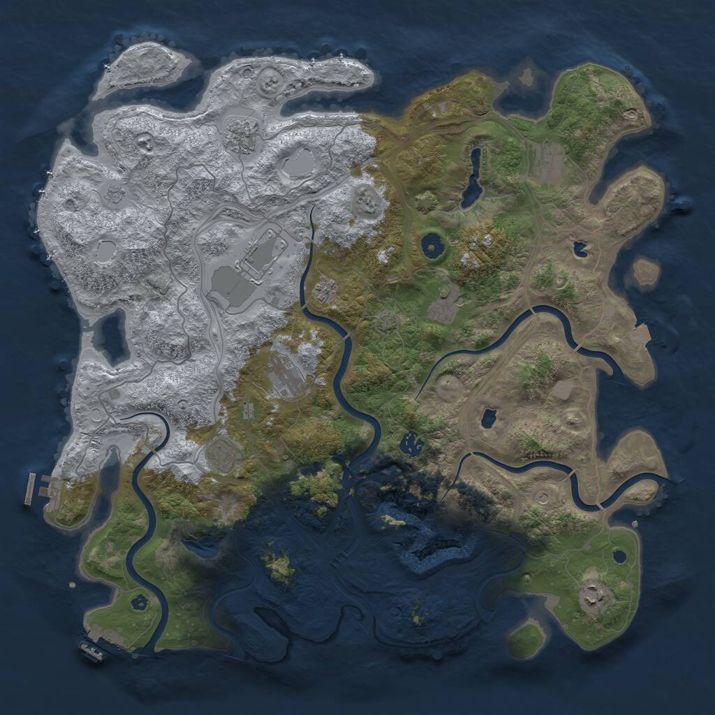 Rust Map: Procedural Map, Size: 4500, Seed: 333014749, 15 Monuments