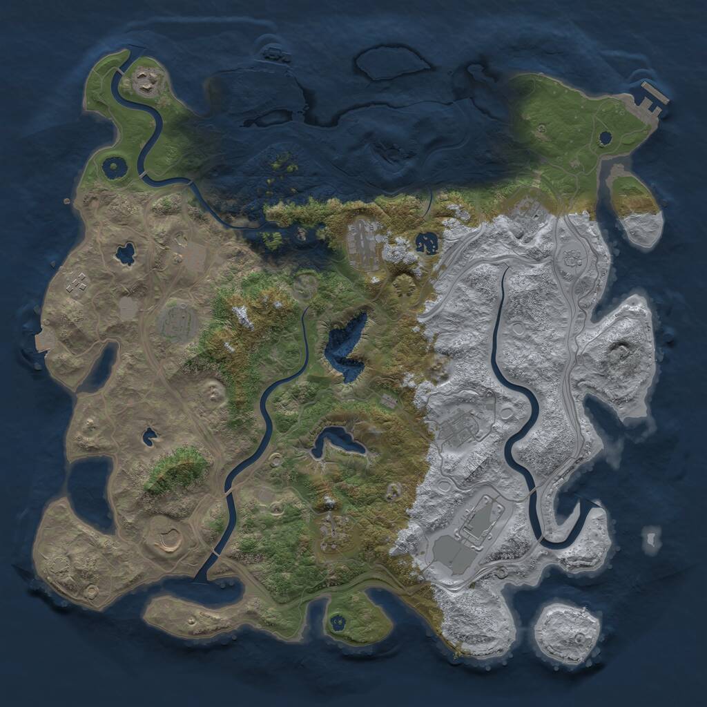 Rust Map: Procedural Map, Size: 4500, Seed: 149455660, 17 Monuments