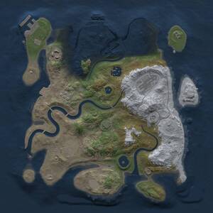 Thumbnail Rust Map: Procedural Map, Size: 3000, Seed: 754536723, 11 Monuments