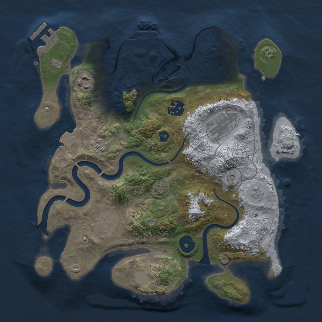 Rust Map: Procedural Map, Size: 3000, Seed: 754536723, 11 Monuments