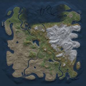 Thumbnail Rust Map: Procedural Map, Size: 4500, Seed: 625281420, 17 Monuments