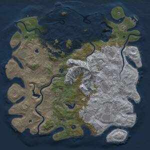 Thumbnail Rust Map: Procedural Map, Size: 5000, Seed: 1655351905, 17 Monuments