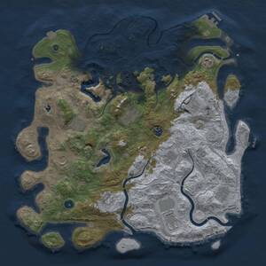 Thumbnail Rust Map: Procedural Map, Size: 4500, Seed: 572466023, 17 Monuments