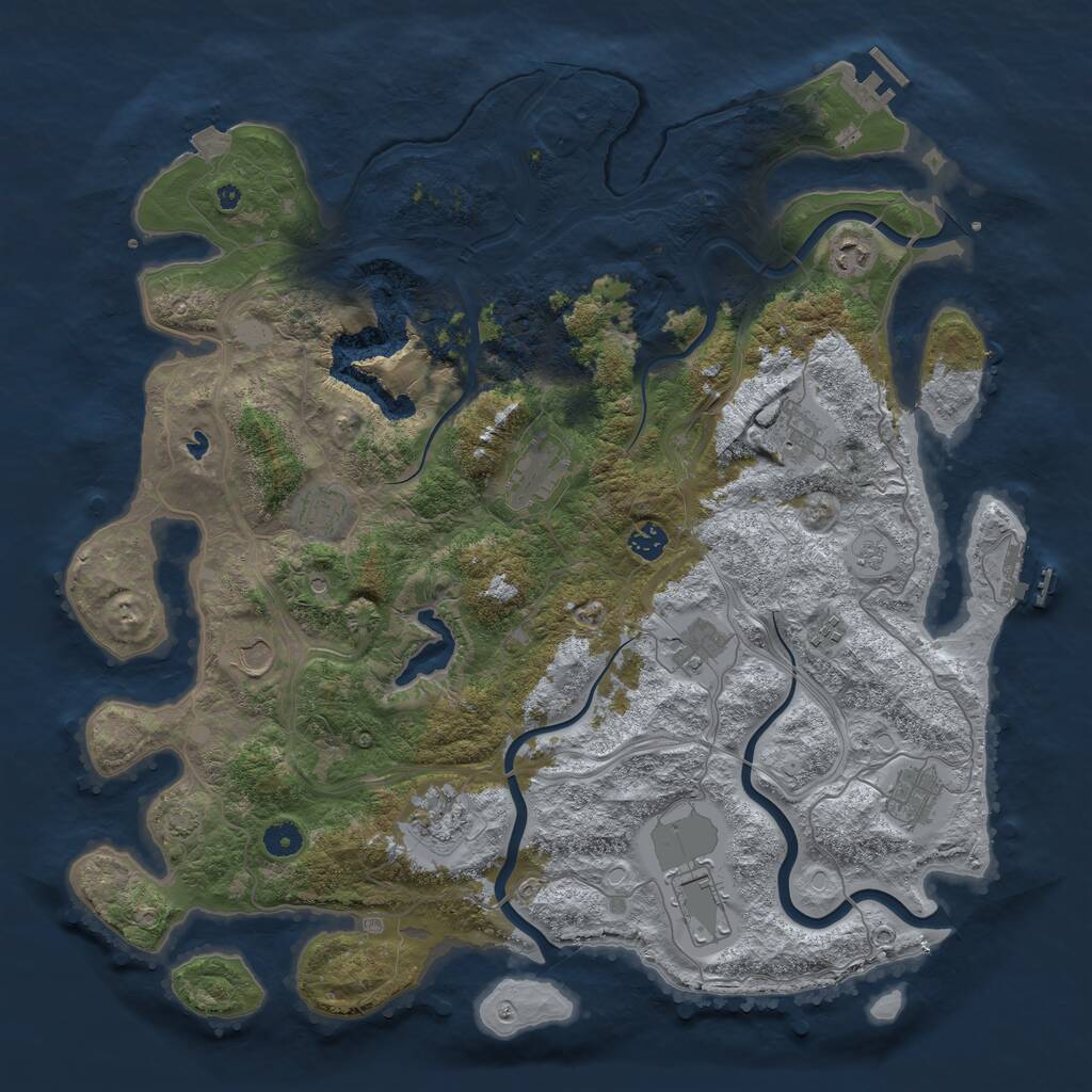 Rust Map: Procedural Map, Size: 4500, Seed: 572466023, 17 Monuments
