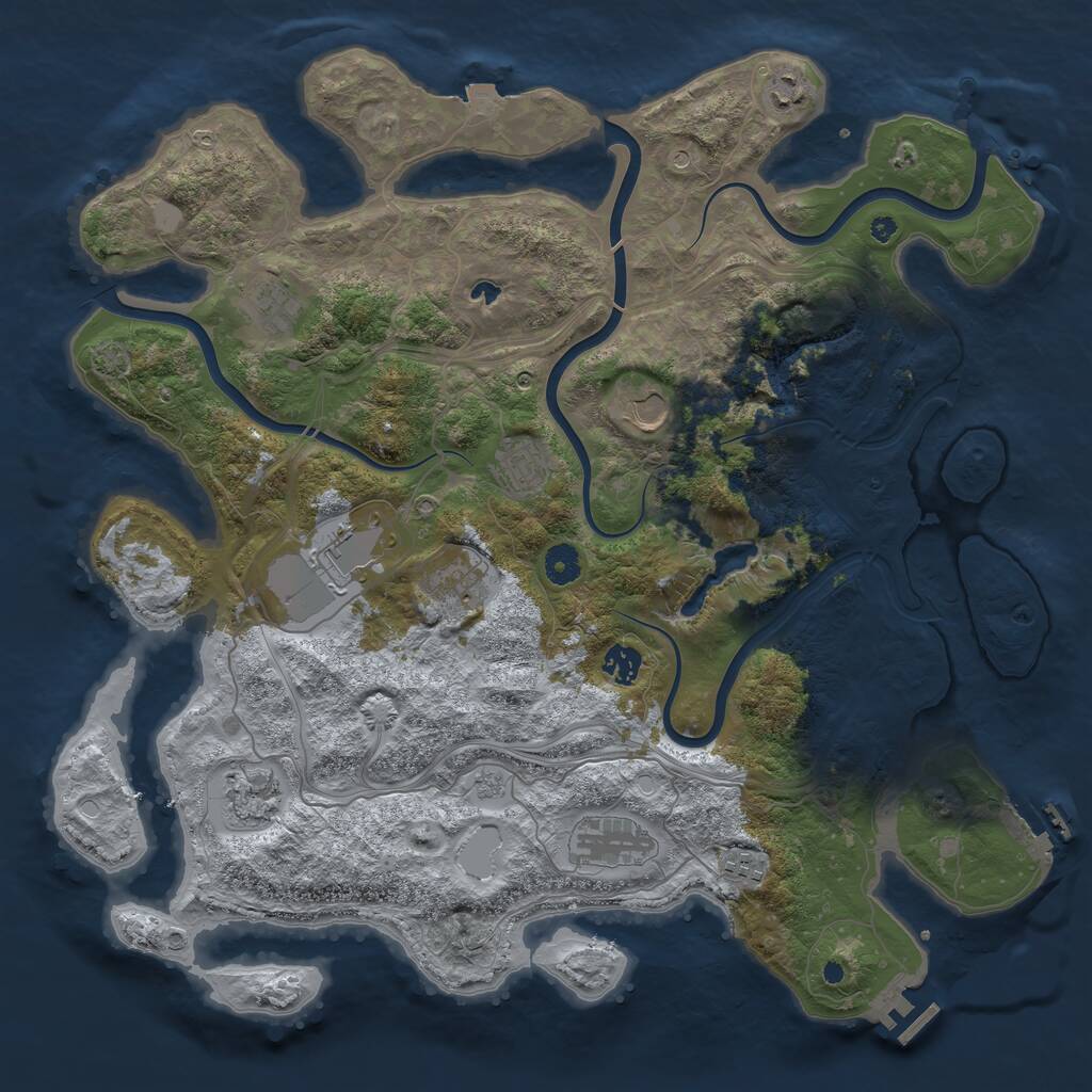 Rust Map: Procedural Map, Size: 4250, Seed: 1995644635, 16 Monuments