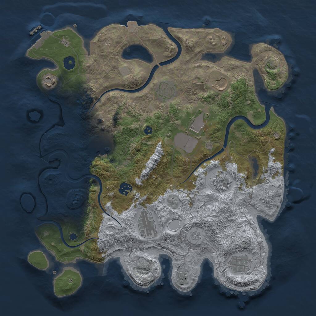 Rust Map: Procedural Map, Size: 3700, Seed: 21822211, 15 Monuments