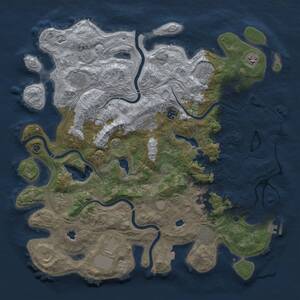 Thumbnail Rust Map: Procedural Map, Size: 4500, Seed: 719960764, 17 Monuments