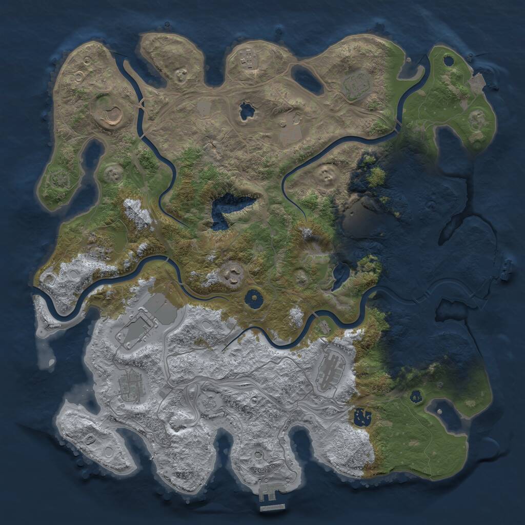 Rust Map: Procedural Map, Size: 4250, Seed: 334688505, 17 Monuments