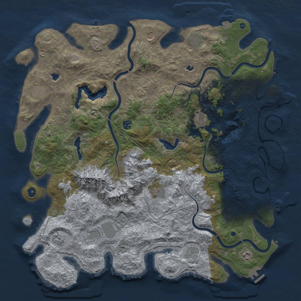 Rust Map: Procedural Map, Size: 5000, Seed: 583717352, 17 Monuments