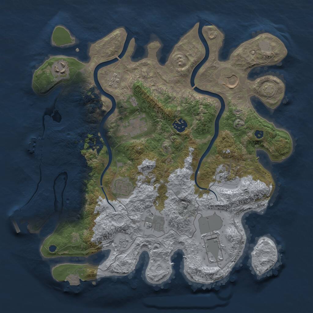 Rust Map: Procedural Map, Size: 3500, Seed: 260305, 15 Monuments