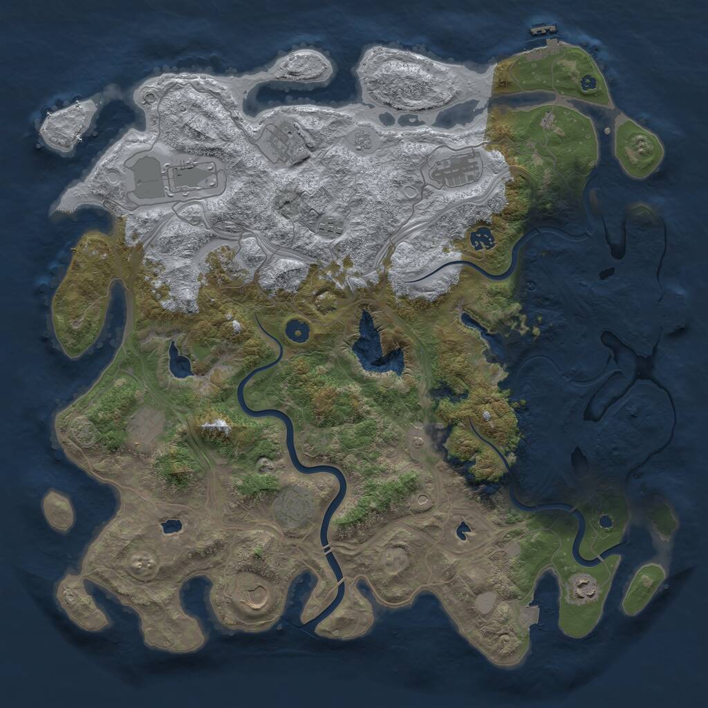 Rust Map: Procedural Map, Size: 4500, Seed: 1545368920, 17 Monuments