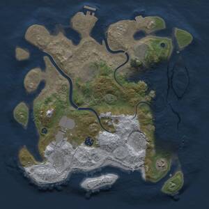 Thumbnail Rust Map: Procedural Map, Size: 3500, Seed: 282254525, 14 Monuments