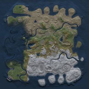 Thumbnail Rust Map: Procedural Map, Size: 4300, Seed: 369874521, 16 Monuments