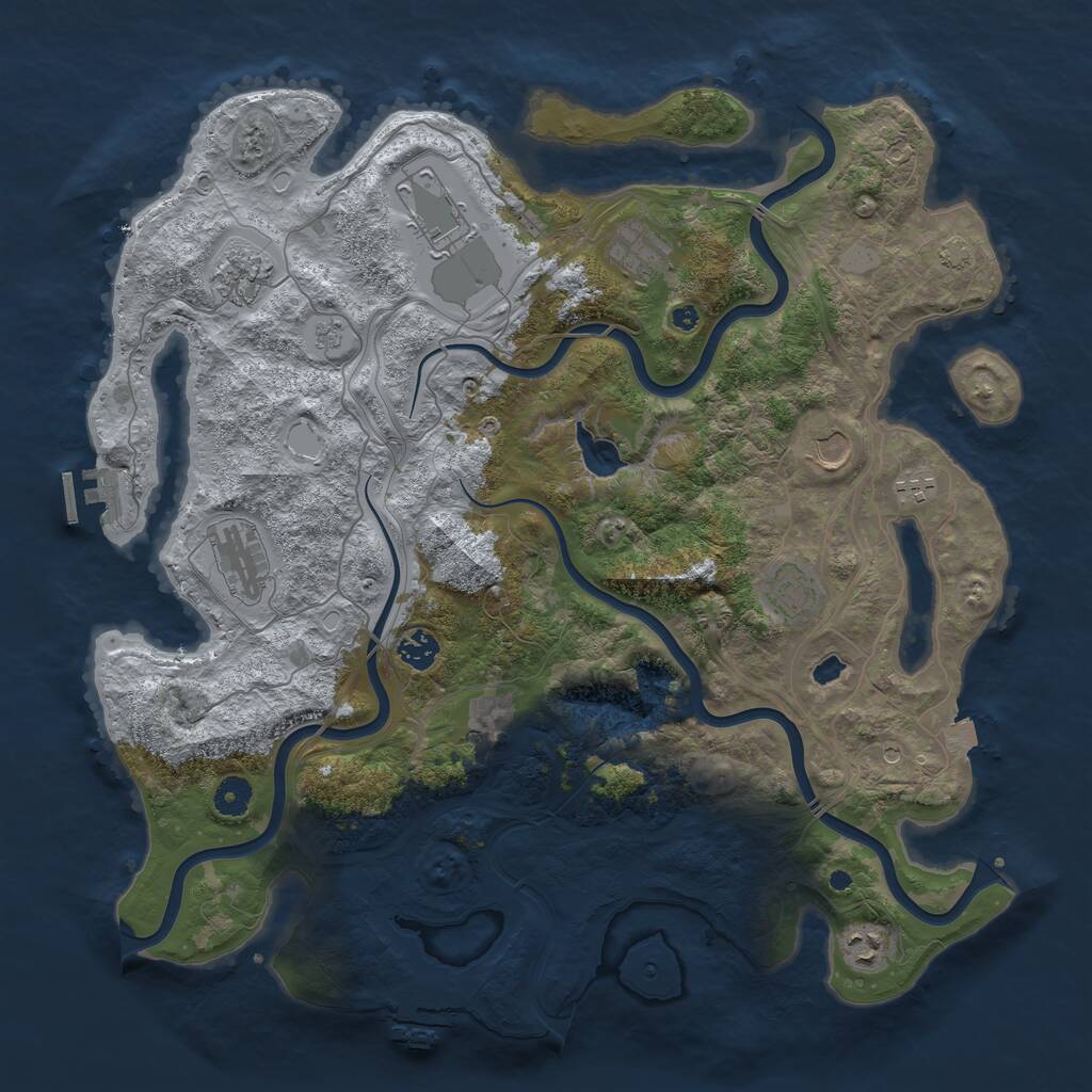 Rust Map: Procedural Map, Size: 4250, Seed: 834835815, 16 Monuments