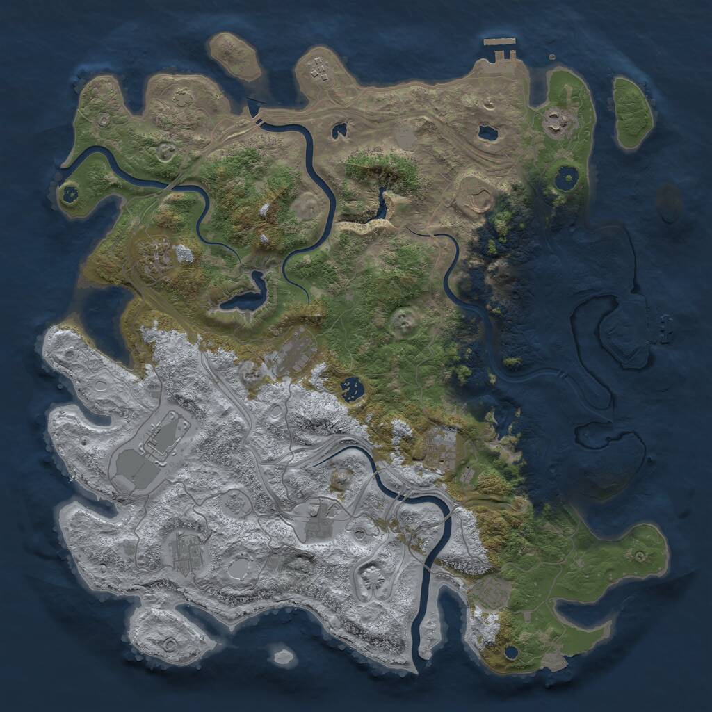 Rust Map: Procedural Map, Size: 4500, Seed: 650589866, 17 Monuments