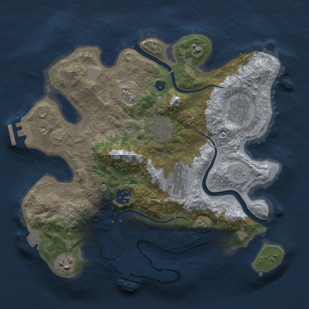 Rust Map: Procedural Map, Size: 3000, Seed: 87023698, 12 Monuments