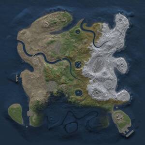 Thumbnail Rust Map: Procedural Map, Size: 3200, Seed: 639534042, 11 Monuments