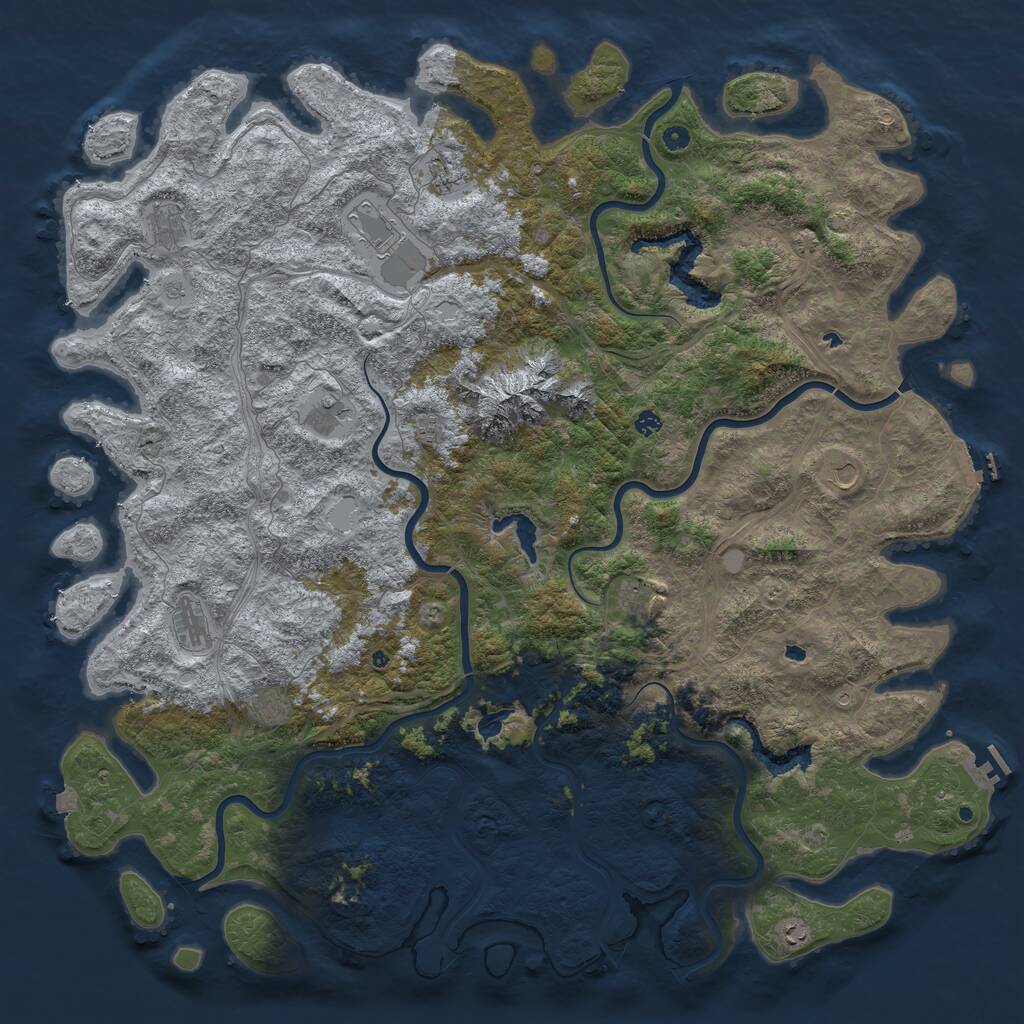 Rust Map: Procedural Map, Size: 6000, Seed: 1543883667, 17 Monuments