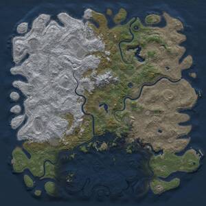 Thumbnail Rust Map: Procedural Map, Size: 6000, Seed: 1543883667, 17 Monuments