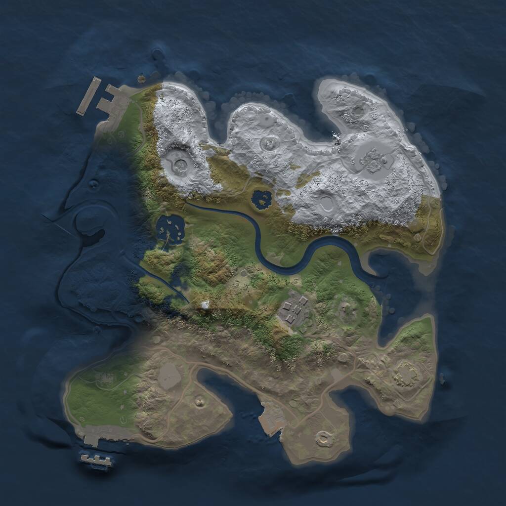 Rust Map: Procedural Map, Size: 2500, Seed: 1793062, 8 Monuments