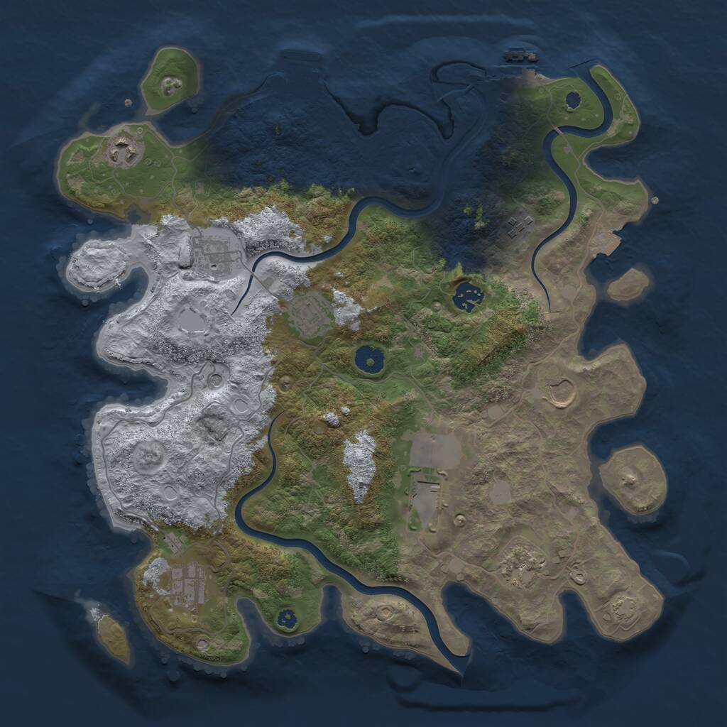 Rust Map: Procedural Map, Size: 3800, Seed: 17662071, 14 Monuments