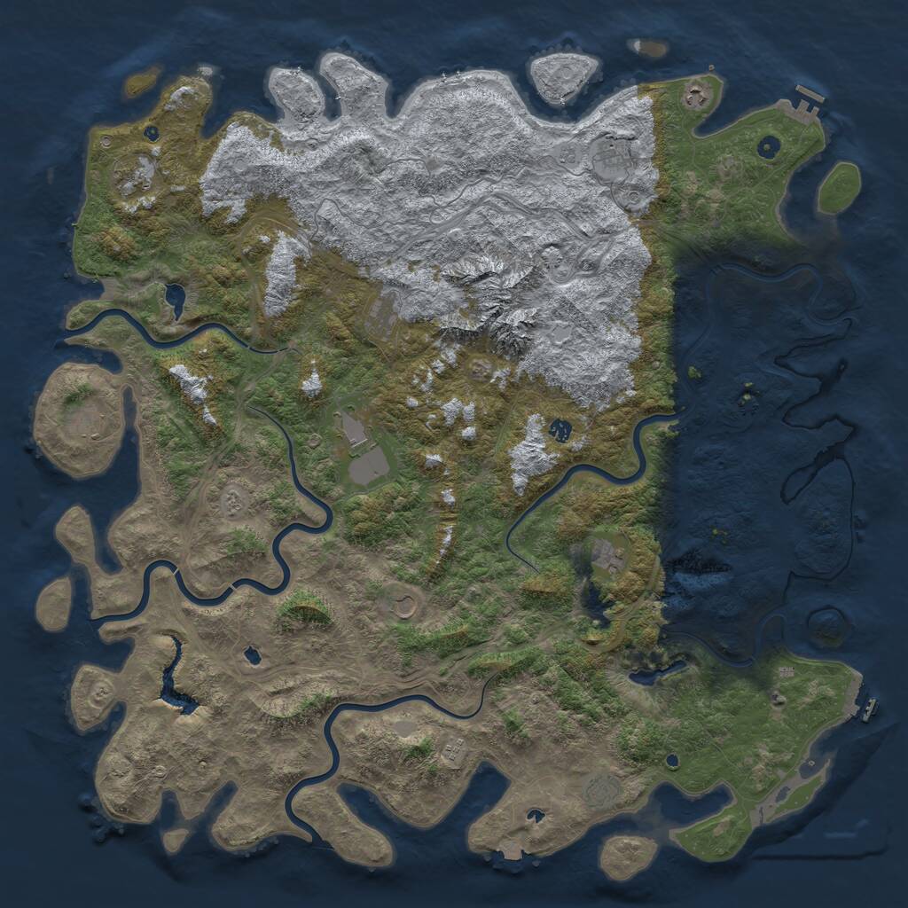 Rust Map: Procedural Map, Size: 6000, Seed: 1670178072, 17 Monuments