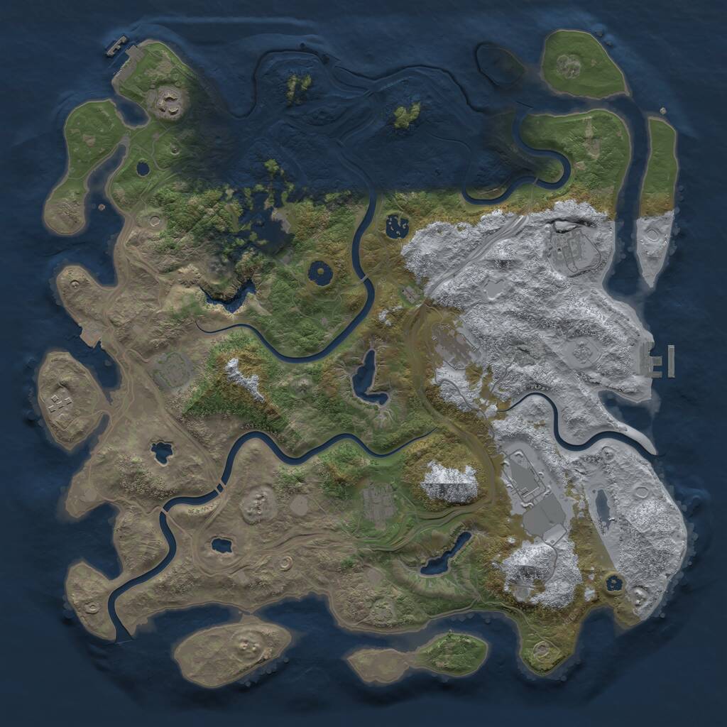Rust Map: Procedural Map, Size: 4500, Seed: 11974, 15 Monuments