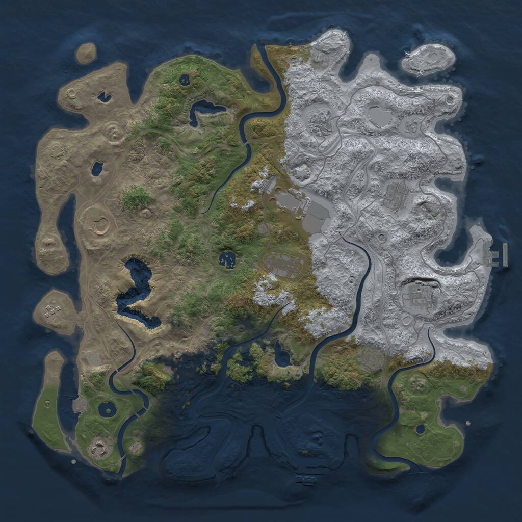 Rust Map: Procedural Map, Size: 4500, Seed: 133864984, 17 Monuments