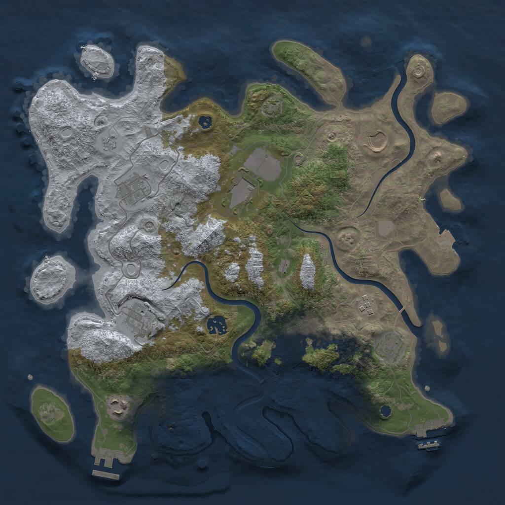 Rust Map: Procedural Map, Size: 3750, Seed: 15488, 15 Monuments