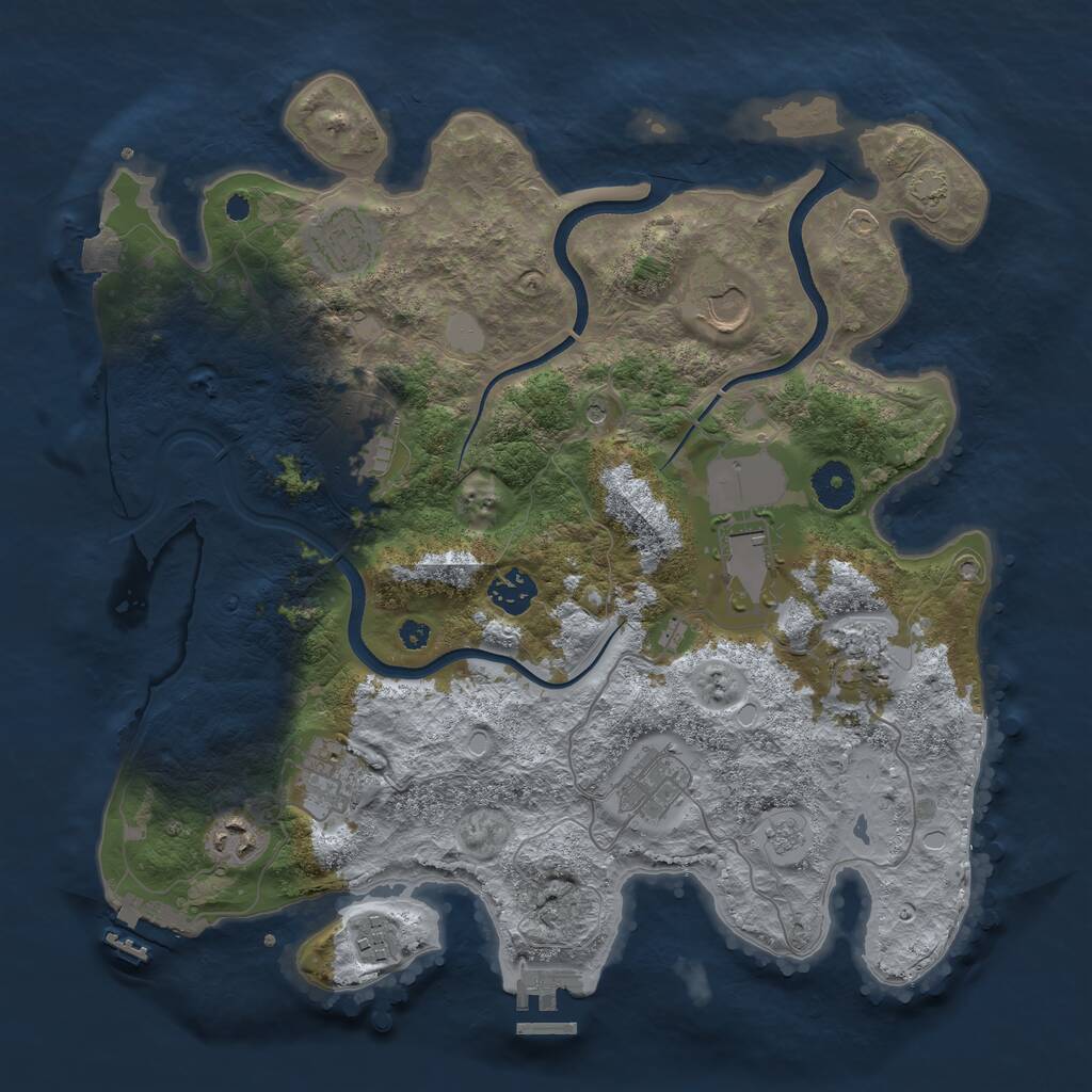 Rust Map: Procedural Map, Size: 3650, Seed: 66739656, 16 Monuments