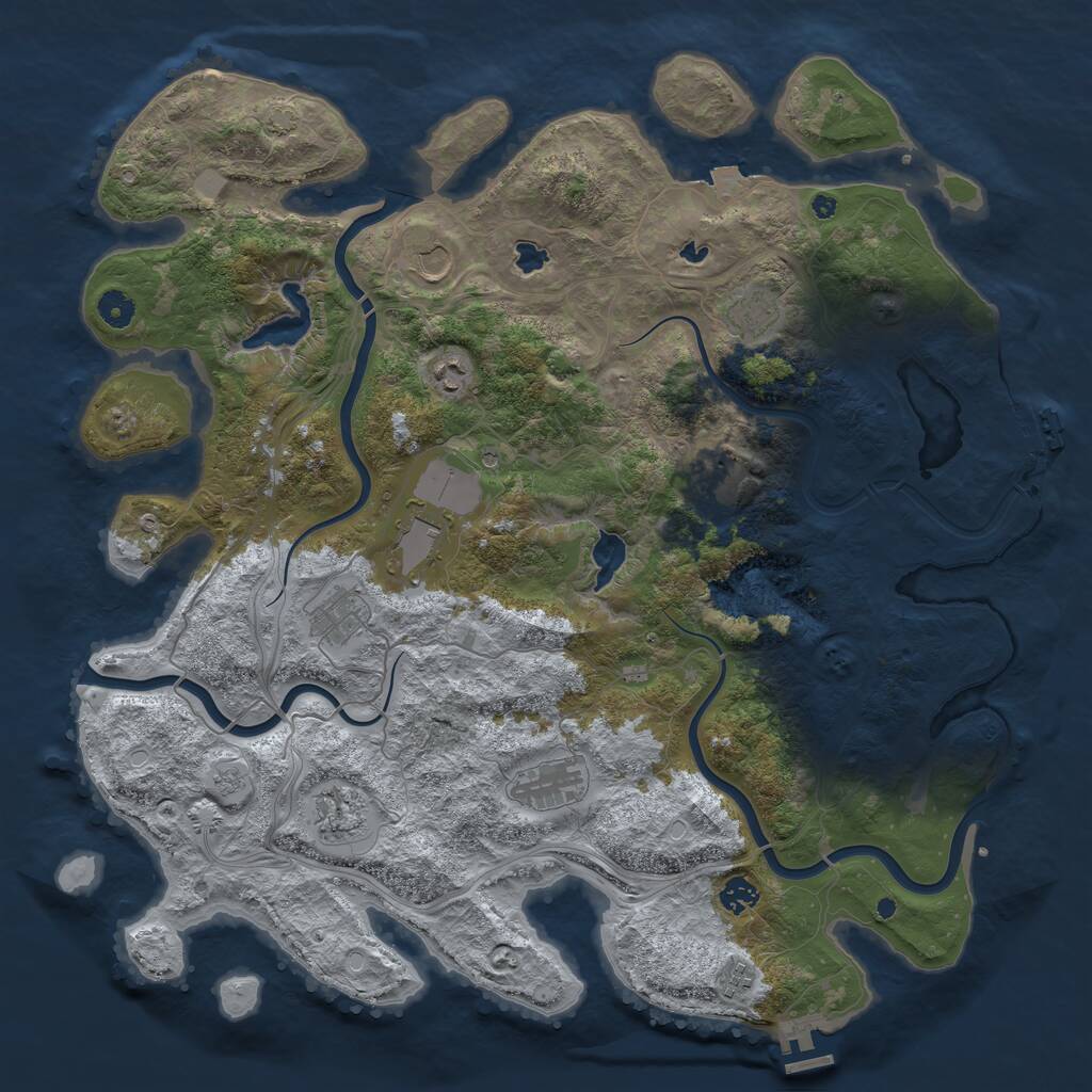 Rust Map: Procedural Map, Size: 4500, Seed: 1103253728, 16 Monuments