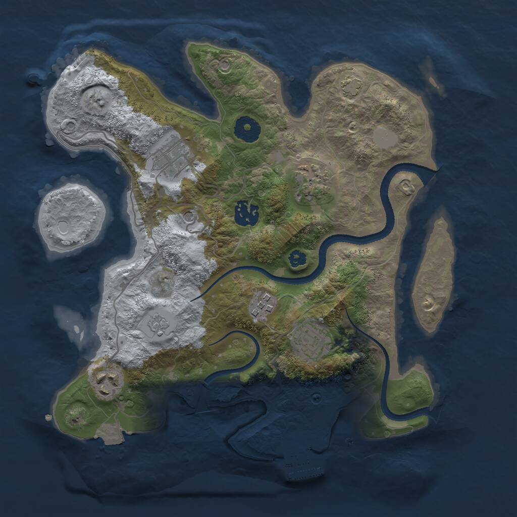 Rust Map: Procedural Map, Size: 3000, Seed: 483956283, 11 Monuments