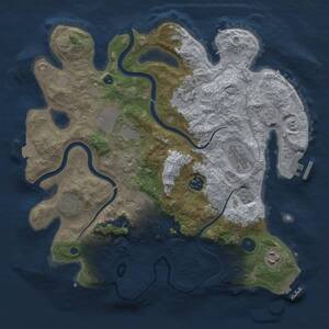 Thumbnail Rust Map: Procedural Map, Size: 3500, Seed: 4945, 14 Monuments