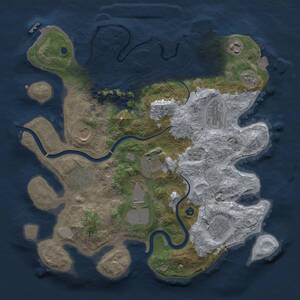 Thumbnail Rust Map: Procedural Map, Size: 3500, Seed: 686268293, 14 Monuments