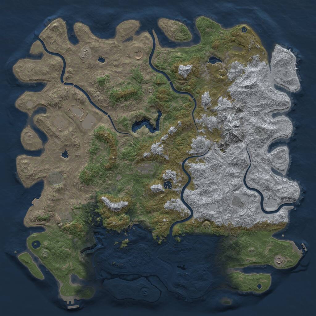 Rust Map: Procedural Map, Size: 5600, Seed: 1282755564, 17 Monuments