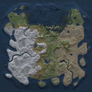 Thumbnail Rust Map: Procedural Map, Size: 4500, Seed: 492355172, 17 Monuments